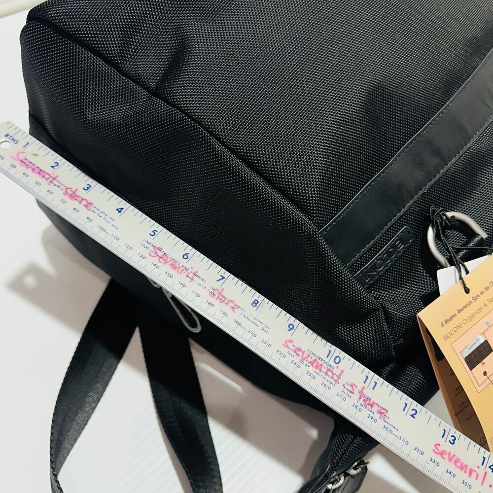 Boconi Ballistic Nylon Weekend Duffel Bag Nappa Leather Trim Black NWT $379 - Picture 14 of 15